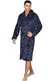 Intimo Men's Paisley Corel Robe, Navy, One Size