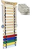 Victory Martial Arts 15 Belt Taekwondo Belt Display Rack with Stickers, Pine (15 Belt)