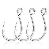 Dr.Fish 30 Pack Single Replacement Hooks for Hard Lures Inline Fishing Hooks High Carbon Steel Spinner Jerkbait Crankbait Topwater Popper Walking Bait Plugs 3/0