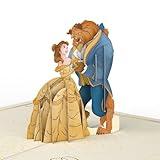 Lovepop Valentines Day Card for Her, Him - 3D Disney Pop-Up Cards - Beauty & The Beast - Enchanted - 5" x 7" - Blank Notecard & Envelope Included