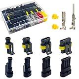 Twippo 352Pcs Waterproof Car Electrical Connector Terminals Automotive Electrical Wire Connector Plug Kit 1/2/3/4 Pin Connectors Male and Female