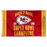 WinCraft Kansas City Chiefs 2024 Super Bowl Champions Flag Outdoor Indoor 3x5 Foot Banner