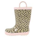 Hudson Baby Kids Rain Boots, Leopard Pink, 7 US Unisex Toddler