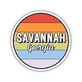 Savannah Georgia Travel Sticker, 2.5" Multiple Colors, Laptop Water Bottle Planner Journal, Collectible Places I've Been, Luggage Decal (Rainbow)