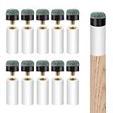 Pimoys 20 Sets Billiard Cues Tips Replacement Kit with White Pool Cue Stick Ferrules, Screw On Pool Cue Tips Pool Stick Tips, 12mm(Blue)