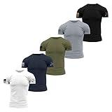 Grunt Style Standard Issue Core Basic Men's T-Shirt (5-Pack: Dark Heather Gray, Military Green, Black, White, Midnight Navy, X-Large