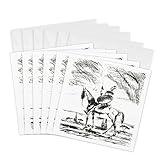 3dRose Greeting Cards - Don Quixote- don quixote, spanish, literature, novel, fiction, fictional spanish, people, man - 6 Pack - Illustration - Don Quixote