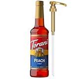 Torani Peach Syrup for Drinks, Flavoring for Iced Tea, Lemonade, and Sodas, Pump Included, 25.4 Oz