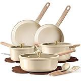 CAROTE 14Pcs Pots and Pans Set Non stick, Ceramic Cookware Set, Non-toxic Kitchen Cooking Set, PFAS and PFOA Free