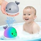 Gigilli Bath Toys for Babies 6-12 12-18 Months or Kids Ages 1-3, Rechargeable Light Up Whale Bath Toys Sprinkler Christmas Baby Gifts, Spray Water Pool Bathtub Toys for Toddlers 1-3 2-4 Infant 2 3 4 5