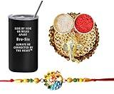 VibrantGujarat Rakhi for brother with giftset | Gift of for bhaiya on Raksha Bandhan | Rakhee with Tumbler-Gift | Raksha-Bandhan for Bhai (Color3)