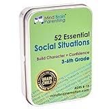 52 Essential Social Situations - Social Skills Activities for Kids (3-6th Grade) - Social Emotional Learning & Growth Mindset for Family, Classroom, Counseling - Conversation Card Games for Kids 8-12