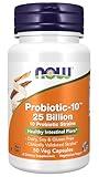 NOW Foods Supplements, Probiotic-10™, 25 Billion, with 10 Probiotic Strains, Dairy, Soy and Gluten Free, Strain Verified, 50 Veg Capsules