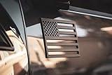 American Flag Emblem Decal Cut-Out - Set of 2 3D 3M Adhesive Badge for Car or Truck (Black)