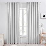 Deconovo Blackout Curtains – Room Darkening, Noise-Reducing, Thermal Insulated – Energy-Efficient Window Treatment for Bedroom, Living Room & Home Office – 2 Panels, Greyish White, 52W x 84L Inch