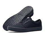 Shoes for Crews Unisex Slip-Resistant Work Sneakers – Comfortable, Non-Slip Work Shoes for Men & Women in Hospitality, Retail, Food Service & More - Merlin, Black, Men's 6 / Women's 7.5