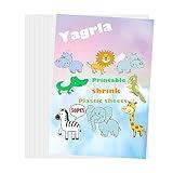 Yagrla Ink-Jet Printable Shrinky Dink Sheets,50 Count,White Printable Shrink Plastic Sheets for Inkjet Printer DIY Handmade Craft Activity and Mothers Day Gifts