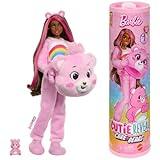 Barbie Cutie Reveal Doll & Accessories, Care Bears Series, Fashion Doll with Cheer Bear Costume & 10 Surprises Including Color Change & Mini Bear