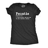 Womens Fauntie Like Auntie Only More Fun T Shirt Funny Family Cool Aunt Tee Gift Funny Womens T Shirts Funny Aunt T Shirt Women's Novelty T Shirts Black 3XL