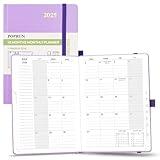 POPRUN Monthly Planner 2024-2025 ("8.5 X 6.25"), 18-Month Calendar Book (Jul.24 - Dce.25) with Monthly Tabs, Hardcover, Inner Pocket, 100GSM Thick Paper - Violet