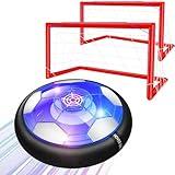 HIEMAO Kids Toys Hover Soccer Ball Set, 2 in 1 Rechargeable Air Power Soccer with LED Lights and Foam Bumper Protection, 2 Goals for Boys and Girls Ages 3 4 5 6 7 8-12 Indoor/Outdoor Games