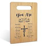 Christian Gifts for Women, Inspirational Bamboo Cutting Board Gifts, Religious Gifts for Friend Family, Birthday Christmas Gifts, Home Kitchen Decorations -17