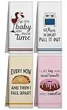 Funny Kitchen Towels,Cute Kitchen Towels,Housewarming Gifts New Home,Hostess Gifts,Kitchen Gifts for Women Men,Cute Bath Hand Towels,Best New Home Gift Ideas,Kitchen Towels and Dishcloths Sets 4 Pack