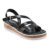 Marc Fisher Women's GOGET Wedge Sandal, Black 001, 9