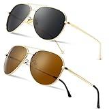 SUNGAIT Aviator Polarized Sunglasses UV400 Protection for Men Women Vintage Retro Style SGT604TH-SGT606TC