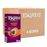 Toasteds Crackers, Party Snacks, Lunch Snacks, Harvest Wheat (6 Boxes)