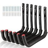 Naikozmo Garage Storage Ladders Hooks, 6 Pack Heavy Duty Utility Hanger, 9.8IN Wall Mount Rack Safely Holds 50 Pounds