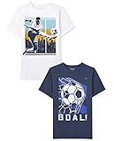 The Children's Place,Short Sleeve Graphic T-Shirt 2-Pack,SCOCCER Player/Goal,XLarge (14)