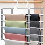 2 Pack Closet-Organizer-Pants-Hangers,Folding Non-Slip-and-Storage,Al Alloy Magic Space Saving for Travel-Accessories Trousers Scarves Jeans,Home-College-Dorm-Room-Essentials