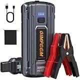 GIMFOOM Jump Starter, 3000A Car Battery Jump Starter for Up to 9.0L Gas or 7.5L Diesel Engines, 12V Portable Car Jump Starter Battery Pack, Jump Box with 400 Lumens LED Light/Dual USB Output