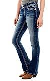 WallFlower Women's Luscious Curvy Bootcut Mid-Rise Insta Stretch Juniors Jeans (Standard and Plus), Jenna, 5