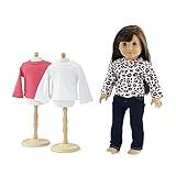 Emily Rose Doll Clothes 18-inch Doll Stretch Jeans & 3 Long Sleeved T-Shirts Tees Value Basics Collection Accessories Set - Clothing for 18" Doll Wardrobe | Gift Boxed! | USA Business