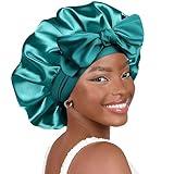 YANIBEST Satin Bonnet Silk Bonnet for Sleeping Double Layer Satin Lined Hair Bonnet with Tie Band for Women Curly Hair