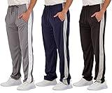 Real Essentials Men's Mesh Athletic Active Gym Workout Open Bottom Sweatpants Pockets Sports Training Soccer Track Running Casual Lounge Comfy Jogging Quick Dry Drawstring Pants- Set 7, M,Pack of 3