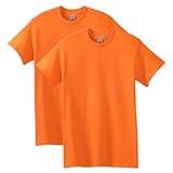 Gildan Men's Heavy Cotton T-Shirt, Style G5000, 2-Pack, Safety Orange, Small