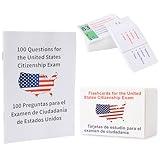 U.S Civics Test Flash Cards Combo Set, Naturalization Study Guide with 100 US Civics Questions & Answers, Bilingual Flashcards for US Citizenship