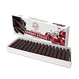 Sweet Candy Company Dark Chocolate Cherry Sticks - Gourmet Chocolate Covered Sticks, Chocolate Fruit Flavored Sticks, Gift Idea for Holidays, Gluten Free, Kosher - 10.5 oz Box