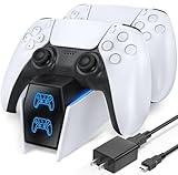 OIVO PS5 Controller Charger PS5 Accessories Kits with Fast Charging AC Adapter, Controller Charging Stand for PlayStation 5, Docking Station Replacement for DualSense Charging Station