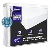 Degrees of Comfort Queen Size Box Spring Encasement – Bed Bug Proof Zippered Dust Mite Waterproof Hypoallergenic Six-Sided Cover, 8-11” Depth