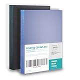 Binditek 200 Pack Binding Covers and Backs Set, 8.5 x 11 Inches, 100 Clear PVC (10 Mil), 100 Sand-Textured Polycovers (12Mil), Letter Size