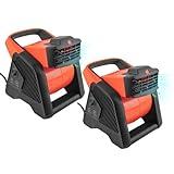 Azure Zone, 2 Pack 230 CFM High Utility Blower Fan Carpet Dryer Floor Fan, for Drying, Cooling, Ventilating Exhausting, 3 Speeds, 2 Accessory Outlets 110V, Janitorial Plumbing, Home, Work Shop Use