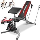 Professional Weight Bench with Leg Extension & Leg Curl & Preacher Curl, Heavy-Duty Adjustable Weight Bench Press Set Incline Decline Flat Workout Bench Full Body Strength Training for Home Gym