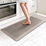 HappyTrends Kitchen Runner Rugs Anti-Fatigue mats - 4/5 Inch Thick Non Slip Waterproof Ergonomic Comfort Mat for Kitchen, Floor Home, Office, Sink, Laundry (17.3"x 39",Khaki)