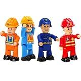 FUNERICA Toy Figures & Playsets - Firefighter, Police, Sanitation, Construction Worker - Play People Figures for Toddlers & Kids - Little People Toy Figurines - Mini People Community Helpers (4-Pack)