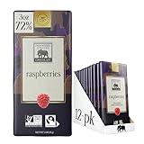 Endangered Species Chocolate Grizzly, Natural Dark Chocolate (72%) with Raspberries, 3-Ounce Bars (Pack of 12)