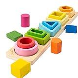 Symdiro Montessori Toys for 1 2 3 Year Old Boys Girls-Wooden Sorting & Stacking Toys for Baby Toddlers,Educational Shape Color Sorter Preschool Kids Gifts…